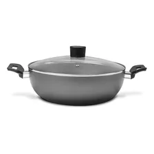 Wok Panela Alumínio Antiaderente 4,1 Litros Brinox Garlic Cor Grafite