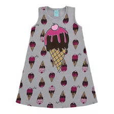 Camisola Infantil Verão Cinza Ice Cream Dream - Kyly