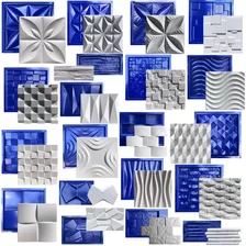 Conjunto 20 Formas 3d Gesso/cimento Abs Azul Envio Imediato