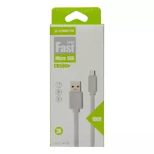 Cabo De Dados Micro Usb Flat Texturizado Kimaster 1m Branco