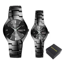 Reloj Kingnuos Con Calendario Luminoso Para Pareja, 2 Piezas