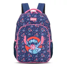 Mochila Escolar De Costas Disney Stitch Pink - Luxcel