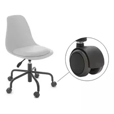 Cadeira Home Office Eames Almofada Com Rodinhas Silicone 