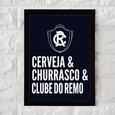 Clube Do Remo, Leão Azul, Quadro Moldura 33x24cm