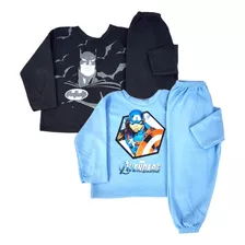 Kit 2 Conjunto De Desenhos Infantil Menino Inverno 1 A 8 Ano