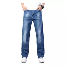 Jeans Sueltos Casuales Pierna Recta Para Hombre Talla Grande