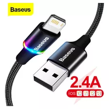 Cabo Usb Lightning iPhone Baseus Halo Com Led 2.4a - 25cm