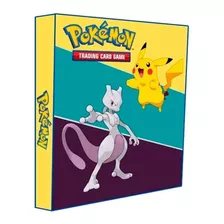 Fichário Pasta Álbum Pokemon Pikachu + Mewtwo Capa Dura