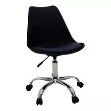 Cadeira Home Office Giratória Eames Eiffel Luísa Preto Material Do Estofamento Nylon Revestido Em Pu