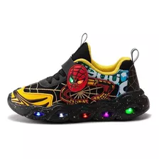 Sapatos Esportivos Infantis Homem-aranha Com Luzes Led