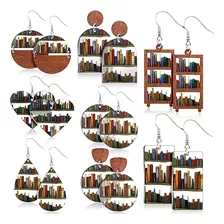 8 Pares De Pendientes Colgantes De Libro Pendientes De Mujer