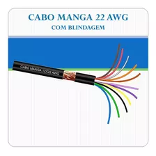 Cabo Manga 12 Vias X 22 Awg Preto 50 Metros - Com Blindagem