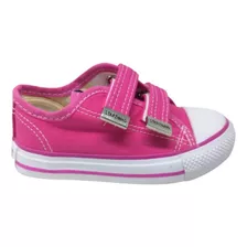 Tenis Infantil Feminino Pink Lona Velcro Confortavel