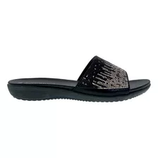 Sandalias Mujer Bajas Con Brillos Fragola 093601 Zuecos Moda