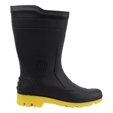 Bota Pega Forte Cano Médio C/ Forro Preta/amarelo 45/46