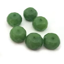 Paquete 12 Piezas Jade Dona Facetada Verde 12x8mm