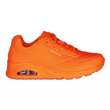 Tenis Skechers Uno Neon Naranja Comodo Ligero Deportiv 73667