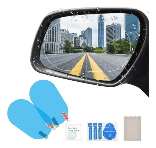 Par Lamina Espejo Retrovisor Anti Lluvia Impermeable 10x15  Foto 3