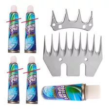 Kit Lâmina 9 Dentes Reta Tosa Tosquiadeira Ovelha + 5 Spray