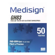 Tiras De Glicemia Medisign Com 50 Unidades Medir Diabetes