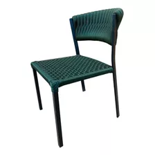 Kit 4 Pças Cadeira Em Alumínio Tricô Náutico Uv