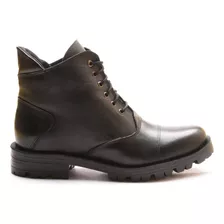 Bota Feminina Cano Curto Em Couro Confortável Casual Inverno