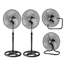 Pack 2 Ventilador Metal 3 En 1 Muro, Pie, Sobremesa 18°