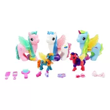 Conjunto Boneco Família Unicôrnio Playset Brinquedo 28 Peças