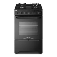 Cocina Fensa F 3000 Gas Envasado 4 Quemadores Negra 220v Puerta Con Visor 65l