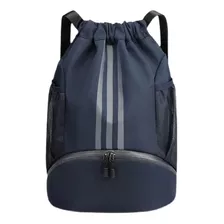 Mochila Bag Esportiva Futebol Basquete Beach Academia Gym Cor Azul Desenho Do Tecido Listrado