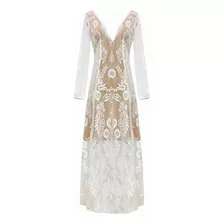 Vestido De Verão Feminino 6j Boho, Manga Panterna, Sem Encos