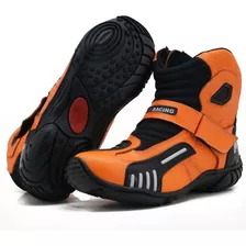 Bota Motociclista As Racing Masculina Feminina Cano Curto