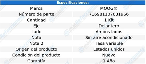 Jgo De Resortes Suspensin Del Scirocco 75 Al 79 Moog Foto 2