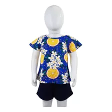 Conjunto Infantil Feminino Lemon Azul Tamanho 1