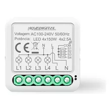 Modulo Interruptor Mini Wifi 4 Canais - Alexa E Google Home Cor Branco