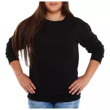 Blusa Moletom Gola Redonda Moleton Gola Careca Feminino 