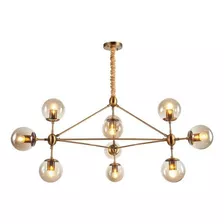 Lustre Pendente Moderno Esfera Bola Dourado Inovartte Inl80