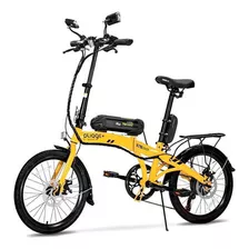 Bicicleta Elétrica Dobrável Plus 350w Td C/ Comp. De Bordo Cor Amarelo