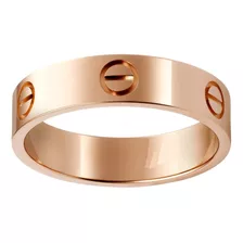 Anillo Aro Moda Titanium Estelar Moda Love Talla 9 Oro Rosa