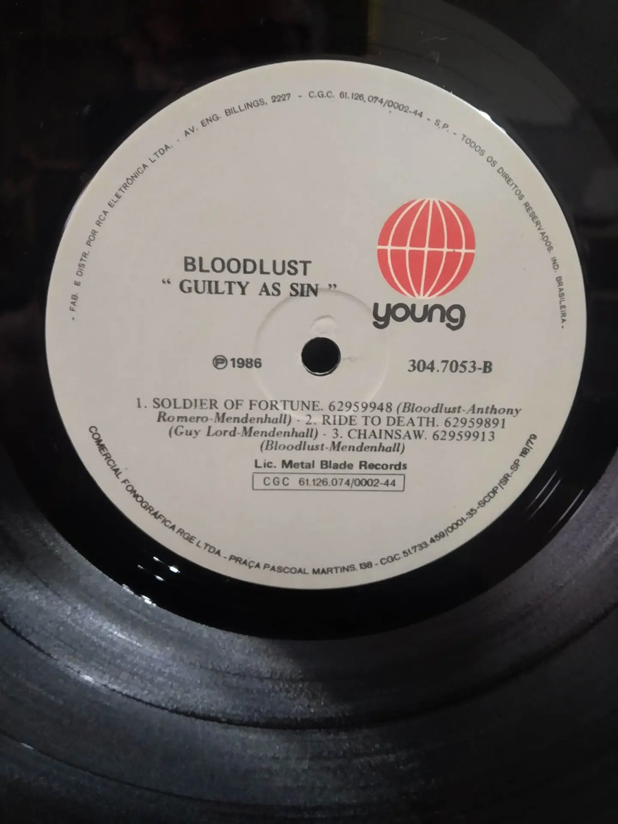 Bloodlust - Guilty As Sin - vinilo 1986