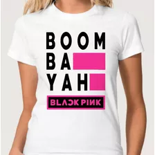 Baby Look Branca Blusa Feminina Camisa Black Pink Kpop Banda