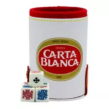 Cubilete Cerveza Carta Blanca Con Portadados