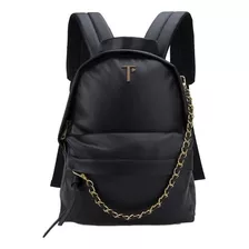 Backpack/mochila Thalia Sodi C/cadena Color Negro