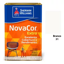 Tinta Acrílica Standard Sherwin-williams Novacor Semi Brilho Cor Branco Semi Brilho