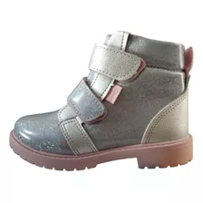 Bota Feminina Infantil Klin Mini Rock Velcro Holografico 