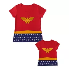 Camiseta Tal Mãe Tal Filha Personagens Heroínas Kit 2 Peças