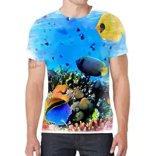 Camiseta Camisa Fundo Mar Peixe Oceano Rio Ilha Praia Ke02