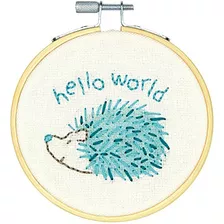 Hello Hedgehog Mini Embroidery Kit For Beginners, 4''