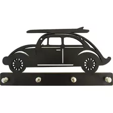 Porta Chaves Preto Modelo Fusca Com Prancha Mdf