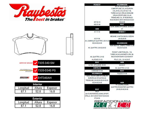 Juego  Balatas Renault Megane Ii Hatch Back 06-09 Traseras Foto 2